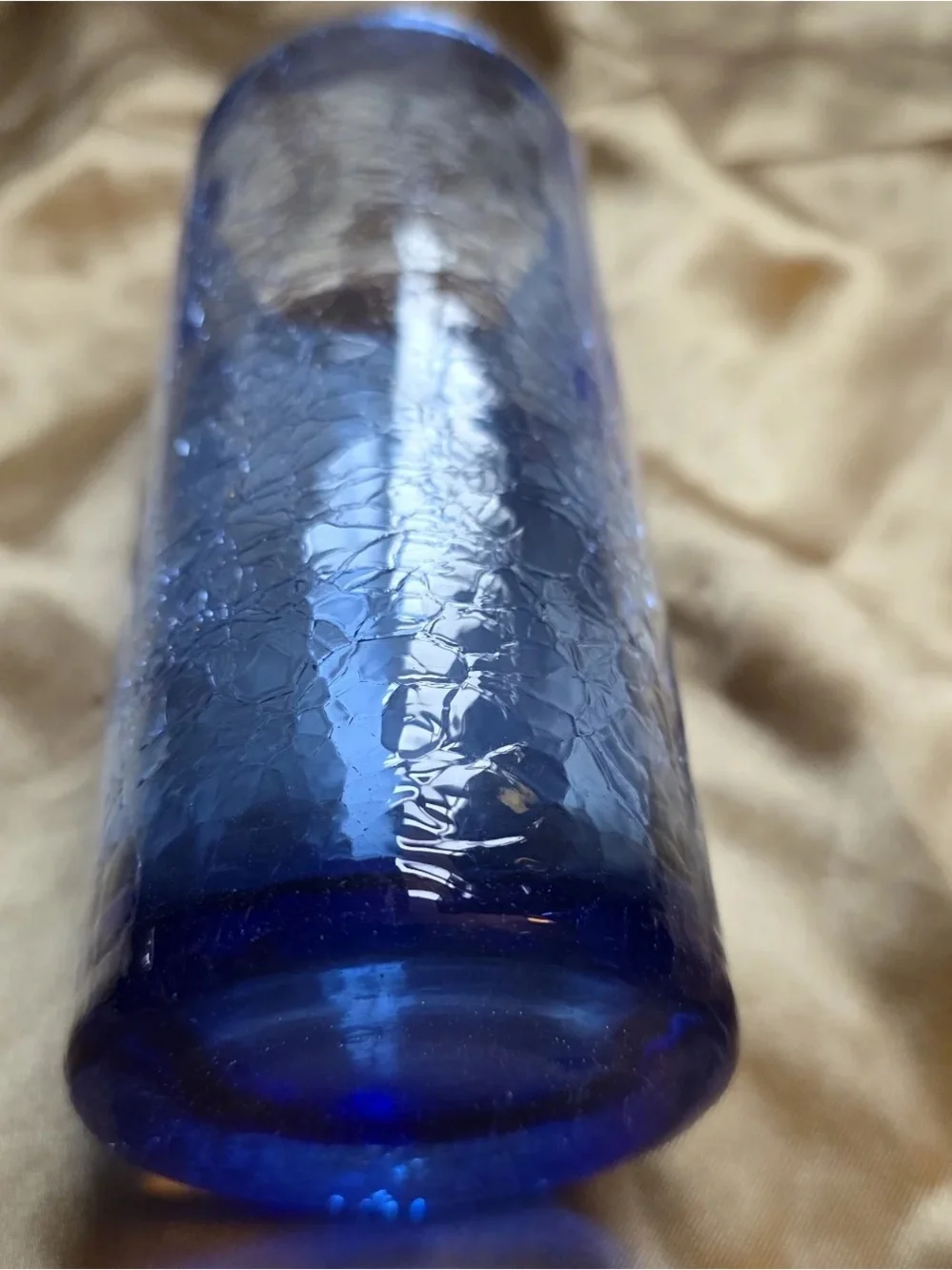 Blue Crackle Glass Decorative Vase - Home Accents